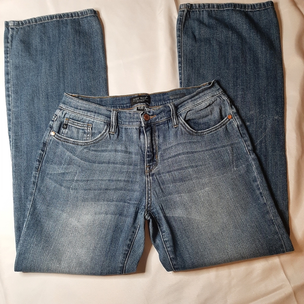 Judy Blue wide leg jeans, factory distressed, sz11